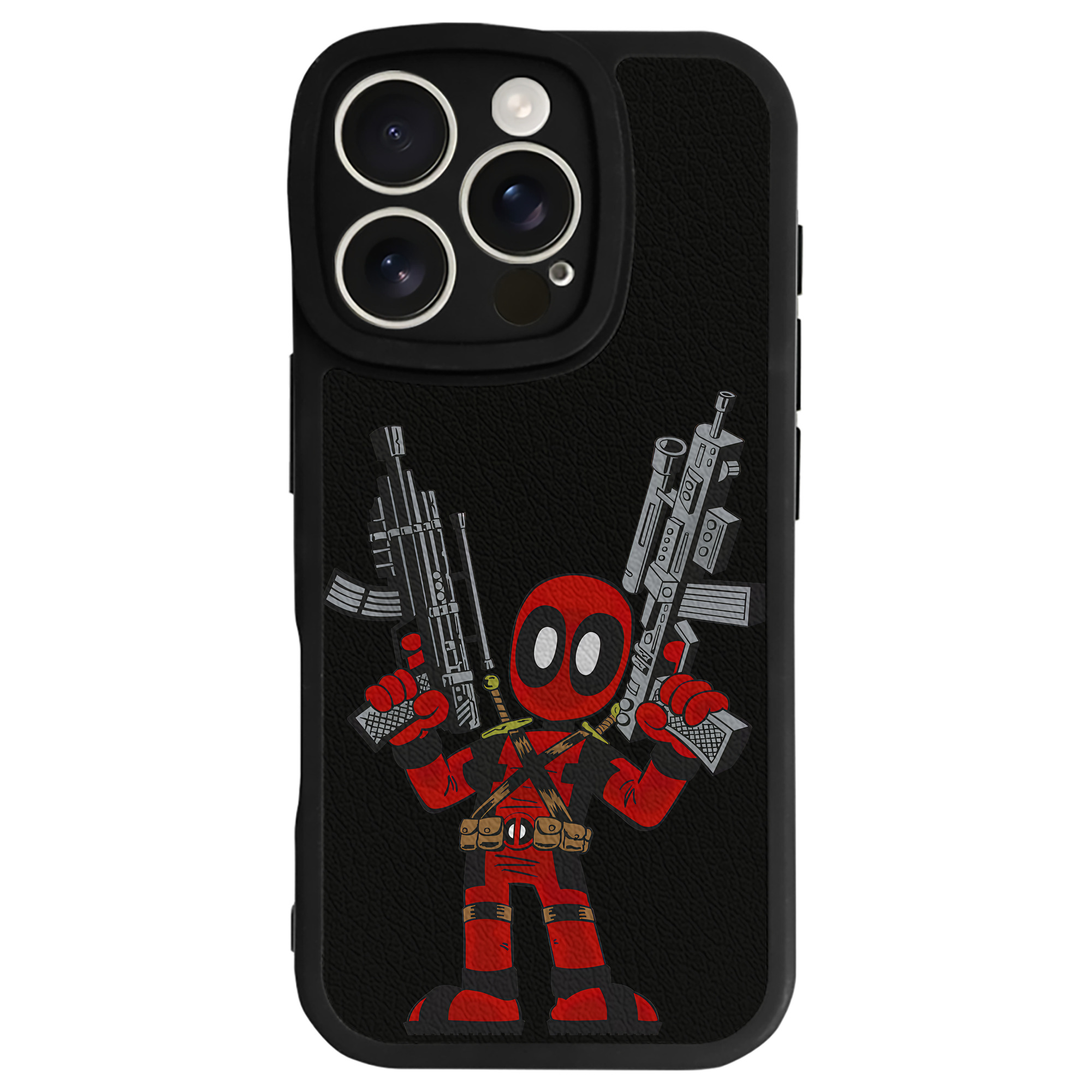 （画像用） Deadpool デッドプール 【iPhone 16シリーズ対応】シリコンスマホケース（レザー調） 材質：シリコン